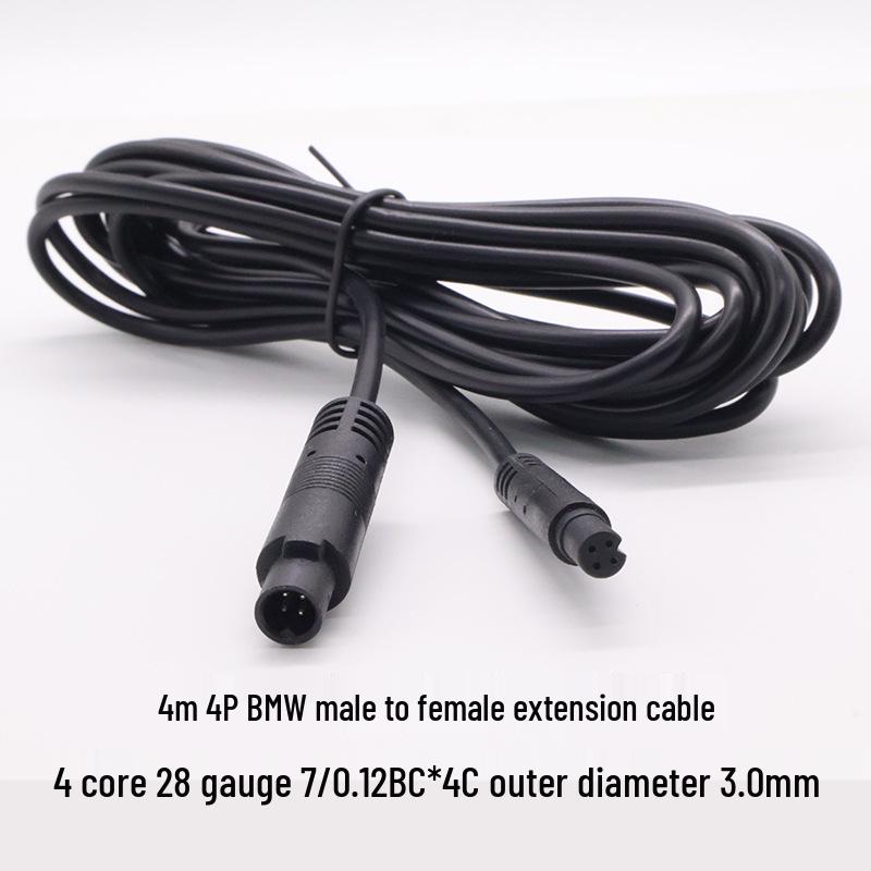 BMW Rearview Camera Extension Cable for 4-pin, 4P5P, 6P, 8-hole Male/Female Connections.