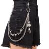 Y2K Skull Waist Chain Gothic Layered Jeans Chain Fashion Multi-layer Key Chains  For Men Women