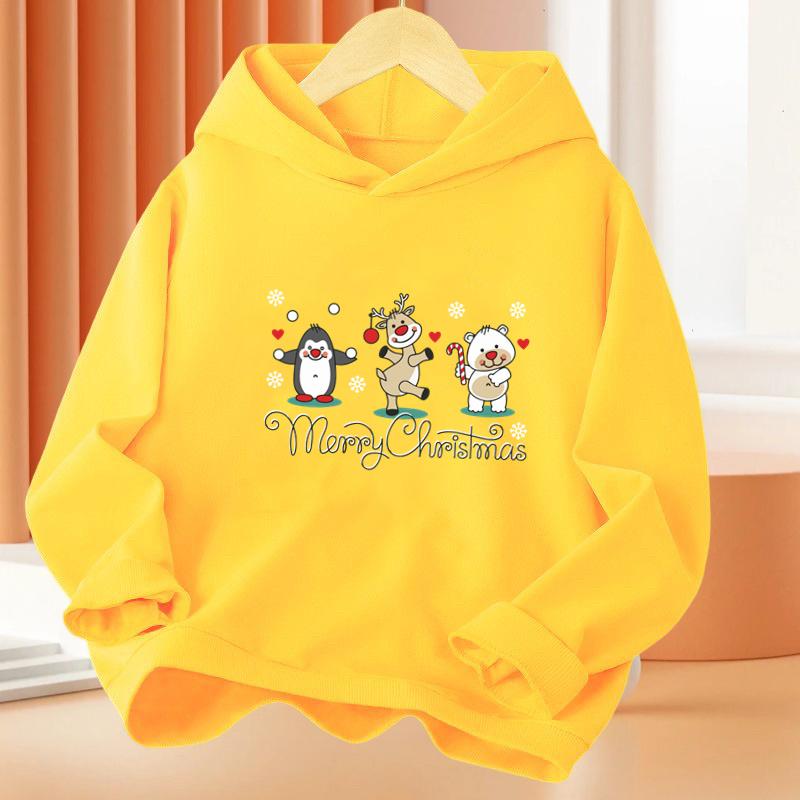 Christmas Cartoon Children's Hoodie for Autumn and Winter Warm Comfortable and Soft Children's Clothing