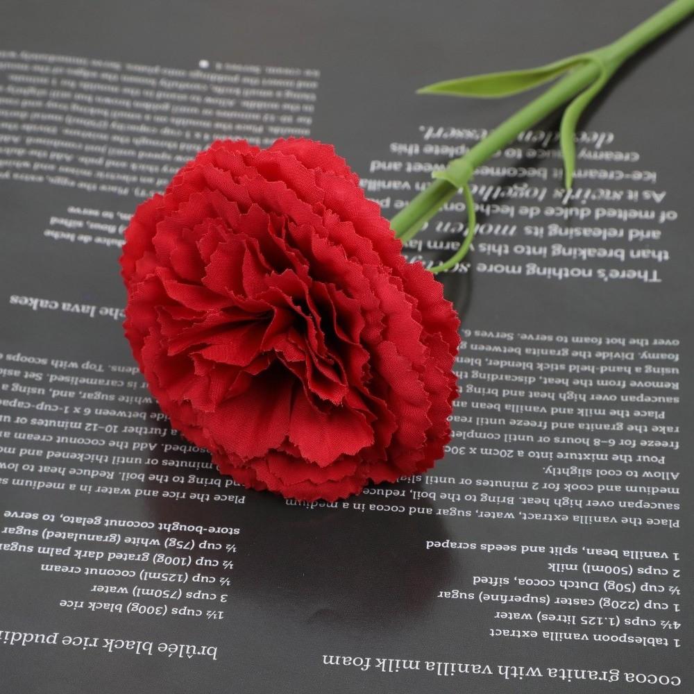 1pc Silk Artificial Carnation Flowers DIY Floral Realistic Simulation Flowers Soft Artificial Flowers Mother's Day Gift