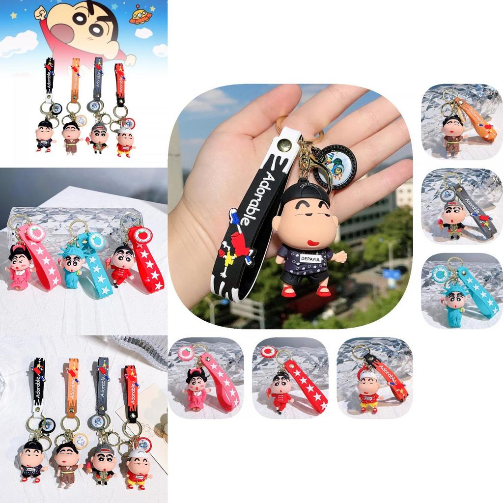 Crayon Shin-chan Pvc Keychain Cute Silicone Figure Keyring Birthday Gift