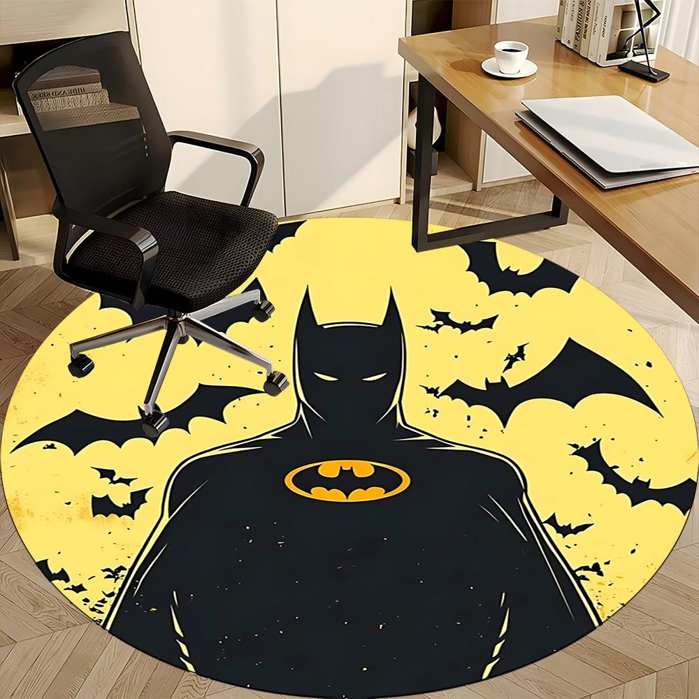 1 alfombra redonda para oficina Batman, debajo de sillas de oficina, dormitorio, sala de estar, decoración del hogar, decoración de habitación, disponible en varios tamaños