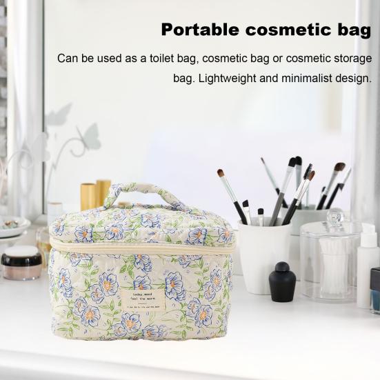 Portable Cosmetic Bag Colorful Print Zipper Closure Large Capacity with Handle Portable Wash Pouch Multi-function Item Storage Bag Travel Toiletry Bag