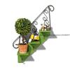 Wandmontiertes Treppenhaus Wohnzimmer im amerikanischen Stil Blumenständer Schmiedeeisen Aufbewahrungsregal Wandmontierter Pflanzkasten Puppenregal Haken
