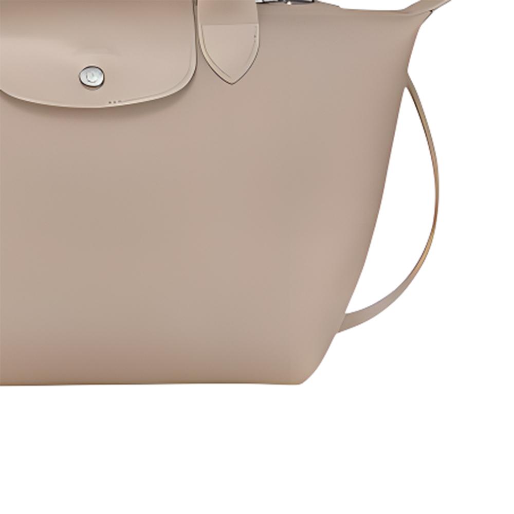 New LONGCHAMP Le Pliage City Coated Canvas With Leather Trim Shoulder Bag, Crossbody Bag, Handbag Small Women's Beige 1512HYQ414
