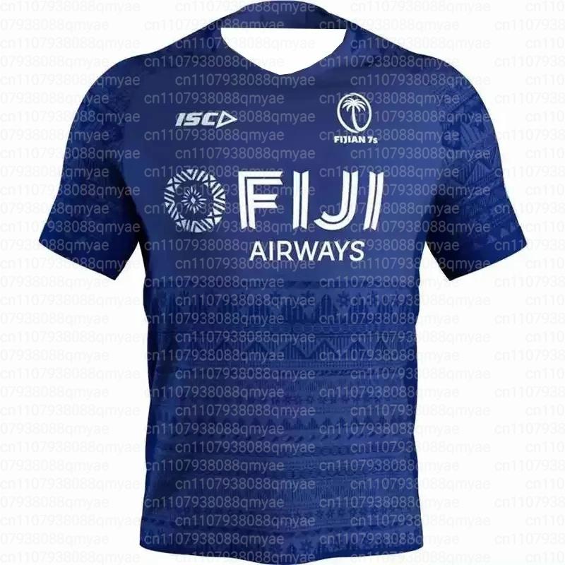2026 New Fiji Rugby Large Size Jersey Men's Summer Breathable Quick Dry Outdoor 3D Printed Casual Fitness T-shirt FamilyMatching