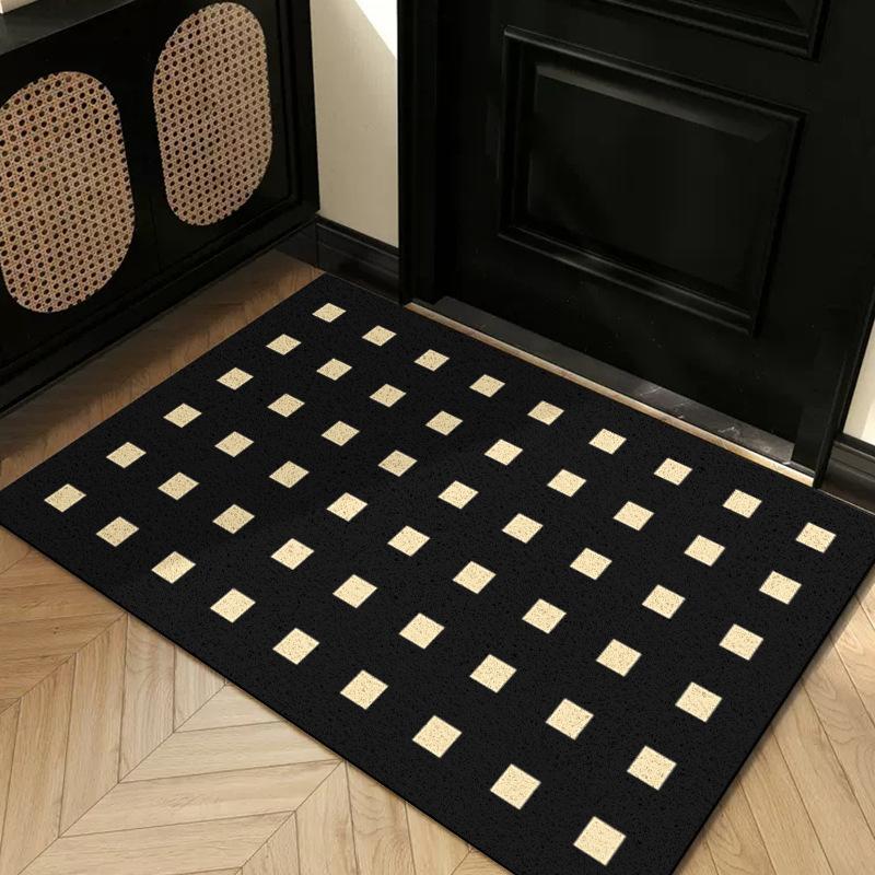 Entry Door Floor Mat Light Luxury Geometric Porch Scraping Mud Rubbing Soil Easy To Take Care Of Foot Pad Door Wear-Resistant Non-Slip Silk Ring Floor