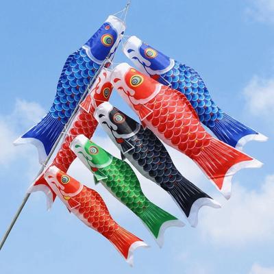 Traditional Japanese Carp Windsock 40/70/100cm Carp Shape Flags Fish Flag Wind Chimes  Yard Decor