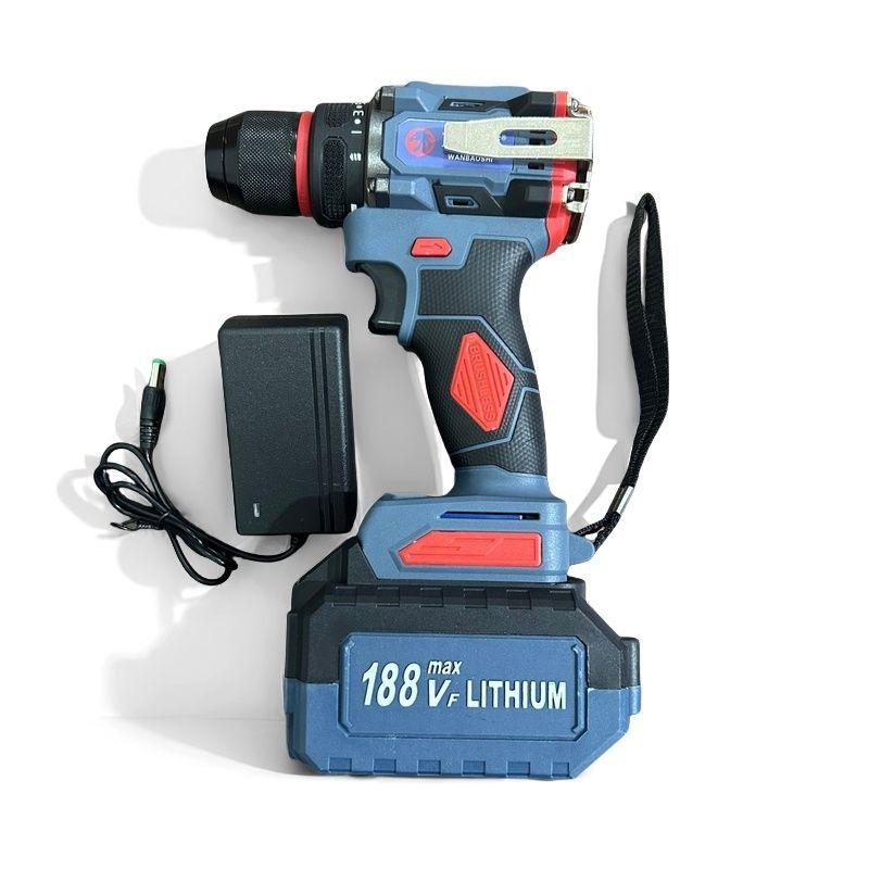 High-Power Rechargeable Electric Drill with Lithium Battery and Screwdriver Function