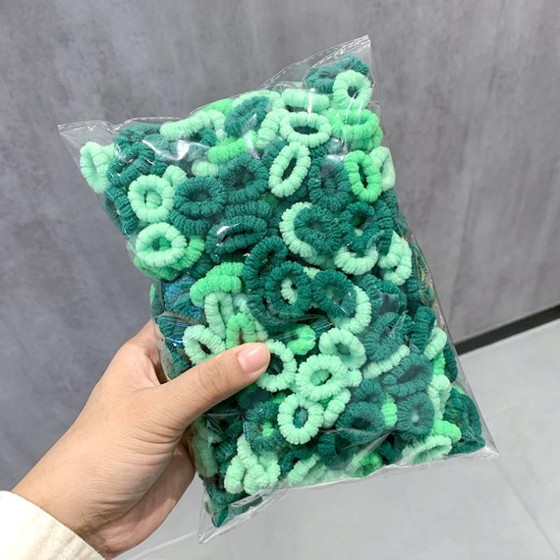 500 Stück/Set Kinder Einfarbig Gitter Welle Elastische Haarbänder Baby Mädchen Scrunchie Gummibänder Kind Süß Niedlich Haaraccessoires