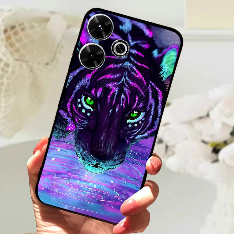 For Xiaomi Redmi 13 Case Fashion Painting Matte Cover Soft Silicone TPU Phone Case For Xiaomi Poco M6 4G Shockproof Shell Fundas