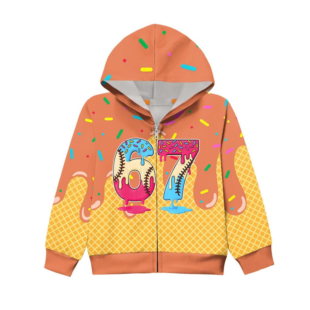 Kinder Langarm Locker Bedruckte Reißverschlussjacke