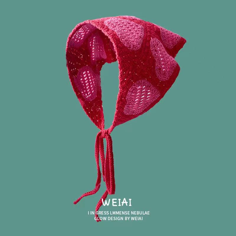 Women Triangular Scarf Summer Thin Sun Protection Lace Headscarf French Breathable Versatile Hair Band Funny Girl Cute Headscarf