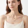 New 925 Sterling Silver Double-Layer Zirconia Necklace: Minimalist Choker—Perfect Birthday Gift for Women, Exquisite Jewelry