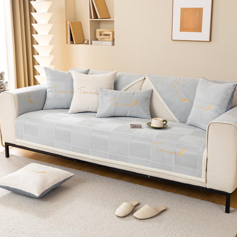 

Диванная подушка с вышивкой перьями для гостиной, Нескользящий чехол для дивана, чехол для дивана, угловой диван, полотенца, накладка на сиденье, защитный чехол для дома 70x70cm 1pcs