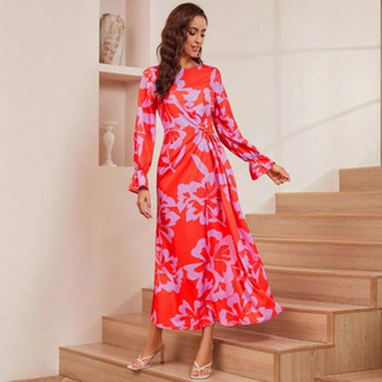 2025 Spring/Summer Women's Fashion: European Square Neck Puff Sleeve Midi Lace Dress