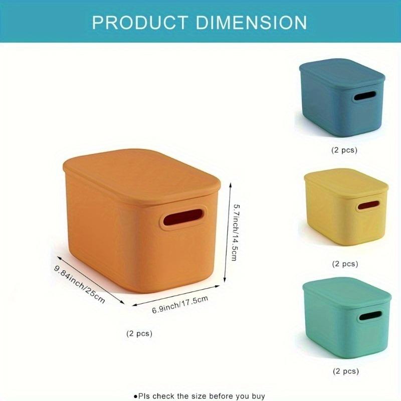 8-Pack Modern Stackable Storage Bins with Lids -  Polypropylene Organizer Containers with Handles