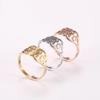 Cazador Vintage Flower Filigree Ring Women Gold Color Stainless Steel Finger Rings Jewelry Anniversary Birthday Mother Gift