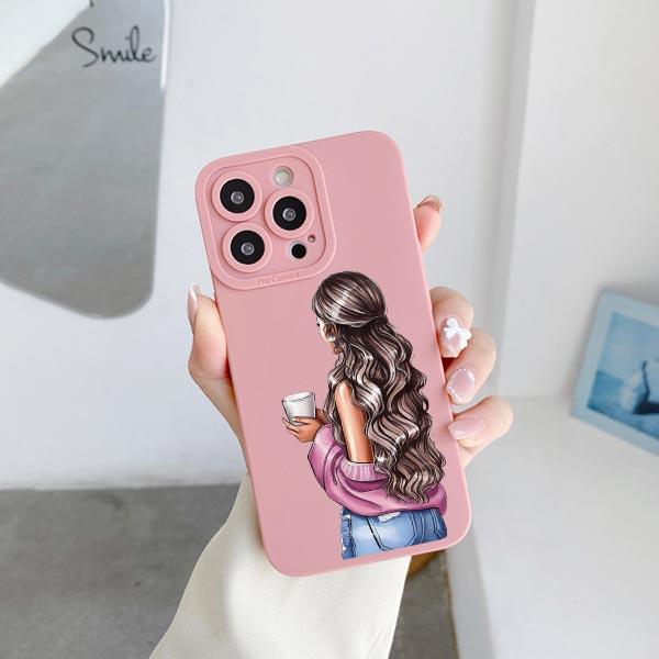 Young Girl Pattern Phone Case for iPhone 11 12 13 Pro Max 14 15 Plus Pro Max 7 8 Plus SE 2020 X XR XS Soft Silicone Cover Fundas