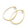 Simple Oval Hoop Earrings 3cm X 4cm X Yellow Gold (30mm 40mm)