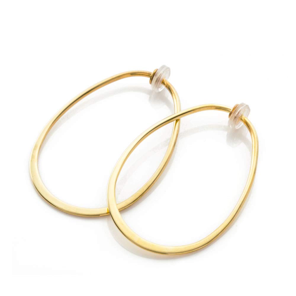 Simple Oval Hoop Earrings 3cm X 4cm X Yellow Gold (30mm 40mm)