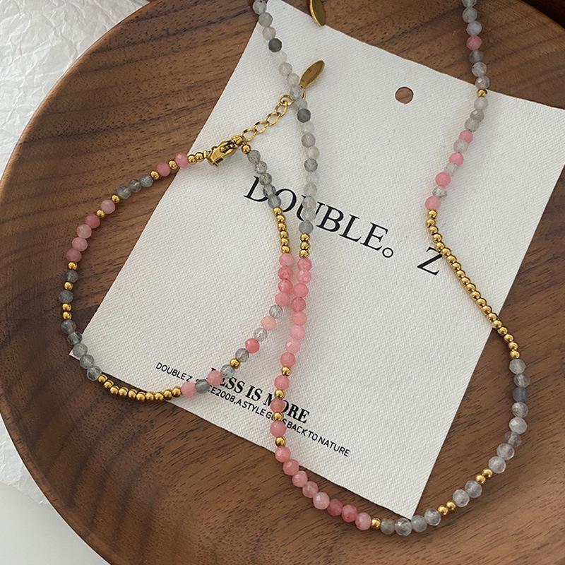 Women's Handmade Beaded Natural Stone Choker - Spring/Summer High-End Sweater Necklace