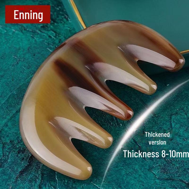 Authentic Horn Anti-Static Massage Comb - Unisex Straight Hair Care, Portable