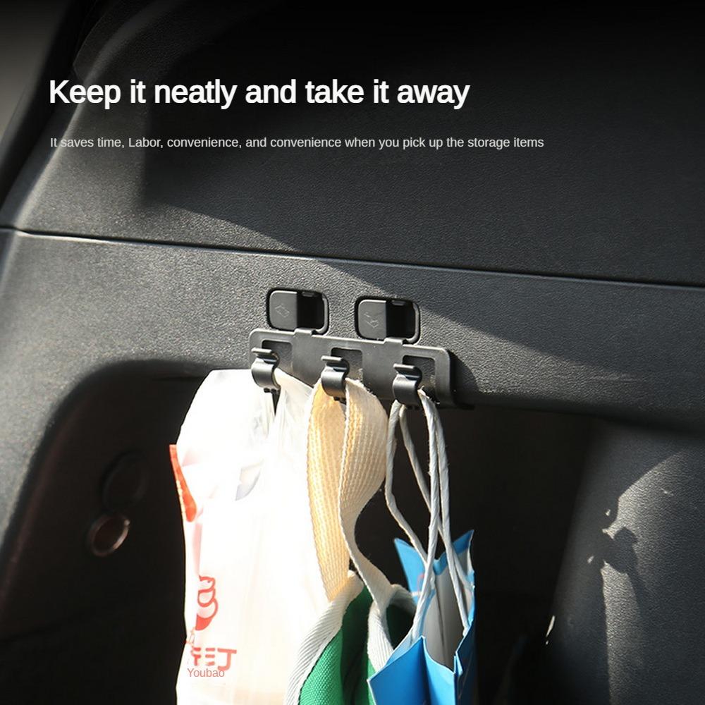 Rear Trunk Button Hook for Tesla Model Y 2025 Buckle Hanging Tidying Storage Holder Clip Luggage Bag Umbrella Hanger Accessories