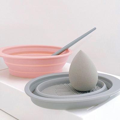 Foldable Silicone Makeup Brush Cleaner Bowl Brush Cleaning Mat Cosmetic Foundation Eyeshadow Powder Brushes Cleaner for Makeup