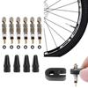 Bicycle Presta Valve Core Brass FV Nozzle Replacement MTB Road Bike Tubeless Core Remover Tool Alloy Tire Valve Caps Optional Valve Stems 1