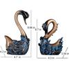Schwanenskulptur 2-teiliges Set, Schwanenpaar Heimdeko, Blau und Gold Raumdekorationen, Bücherregal, Büro, Wohnzimmer, Tafelaufsatz Ästhetik
