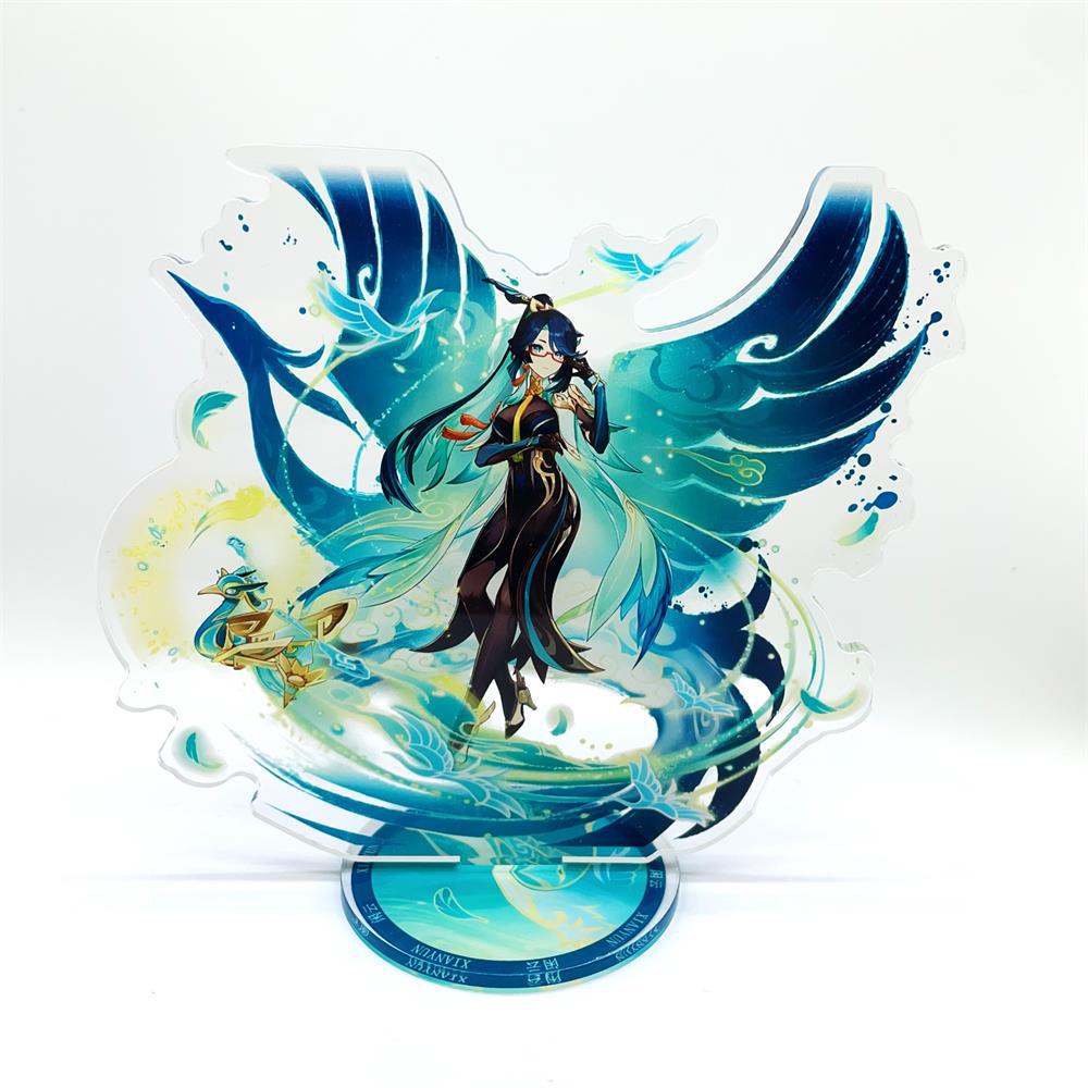 Anime Figure Genshin Impact Furina Arlecchino Xiao Yae Miko Yelan Acrylic Stand Model Board Desk Decor Standing Sign Fans Present