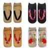 4 Stück 3D-Muster Flip-Flop-Socken Tie-Dye-Design Knöchelsocken Socken 3D-Muster Socken Laufsocken