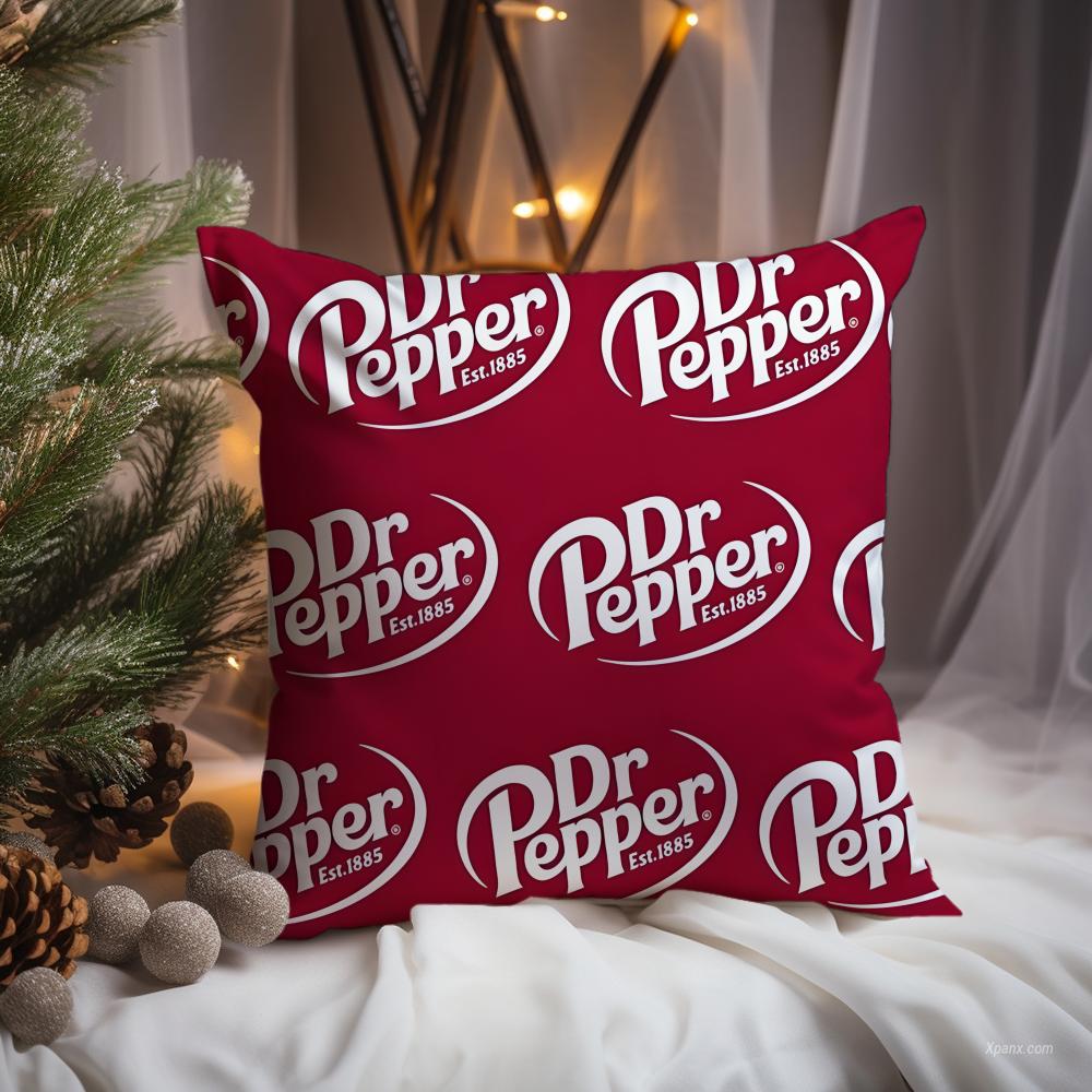 Классический логотип D-Dr Pepper Наволочка Премиум Комфорт Двусторонняя Наволочка - Дизайн Два в Одном для Любой Комнаты и Салона Автомобиля 12x12Inch