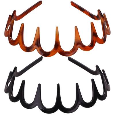 Girls Zig-Zag Long Tooth Headband Plastic Resin Non-Slip Comb Hair Hoop