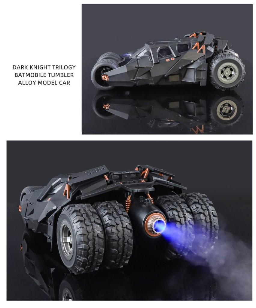 Official 1:18 Dark Knight Batmobile Alloy Model with Sound & Light Toy for Boys