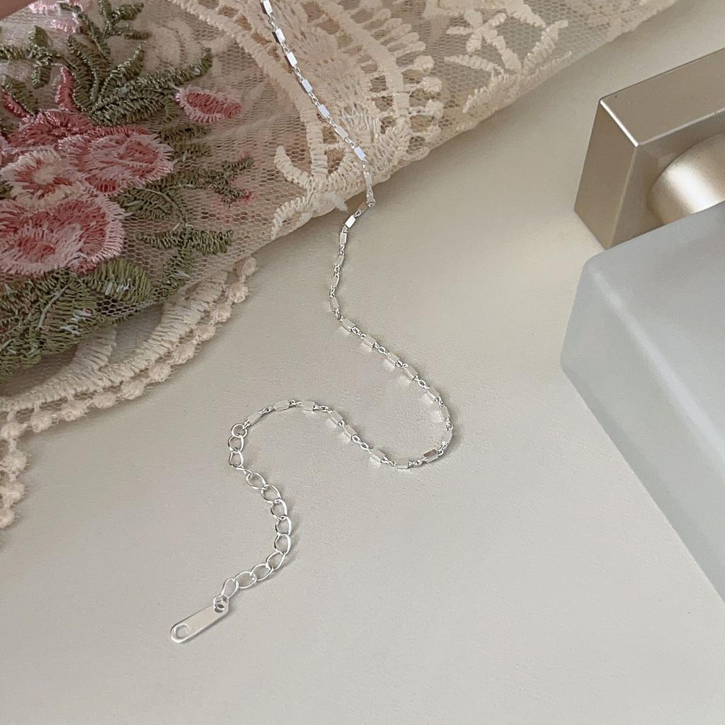 Brățară de lux argintiu S925 în stil japonez Brățară mică pătrată subțire și ușoară Ornament de design cu interes special