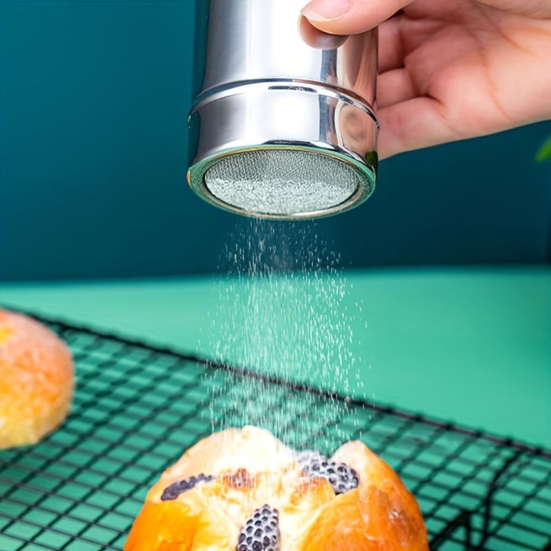 Stainless Steel Powdered Sugar Shaker Fine Mesh Duster For Cocoa Cinnamon Coffee Easy Clean Metal Spice Dispenser For Home Restaurant Cafe Use