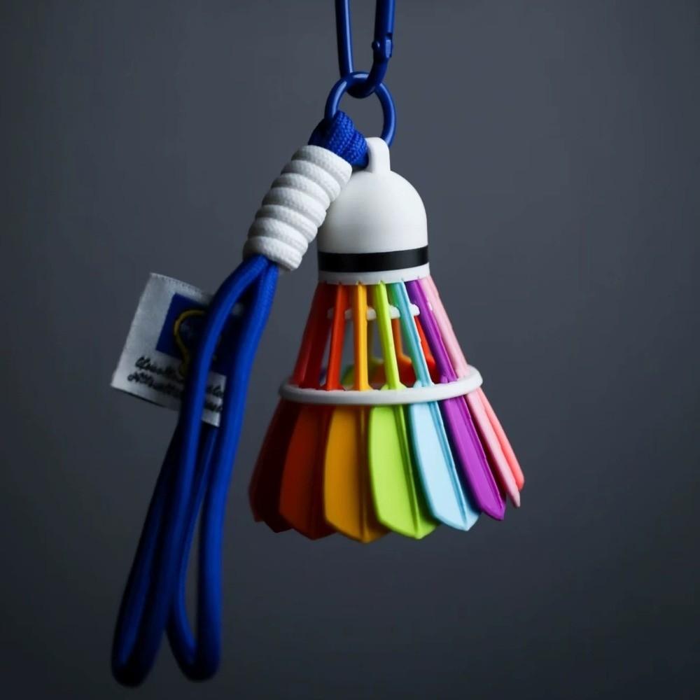 Rainbow Color Badminton Keychain Funny 3D Printing Keyring Fashion Badminton Bag Pendant  Gift