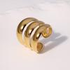 Stainless Steel Geometric Open Ring for Men Women Minimalist Glossy Thick-Line Knuckle Ring Vintage Trend Versatile Jewelry Gift