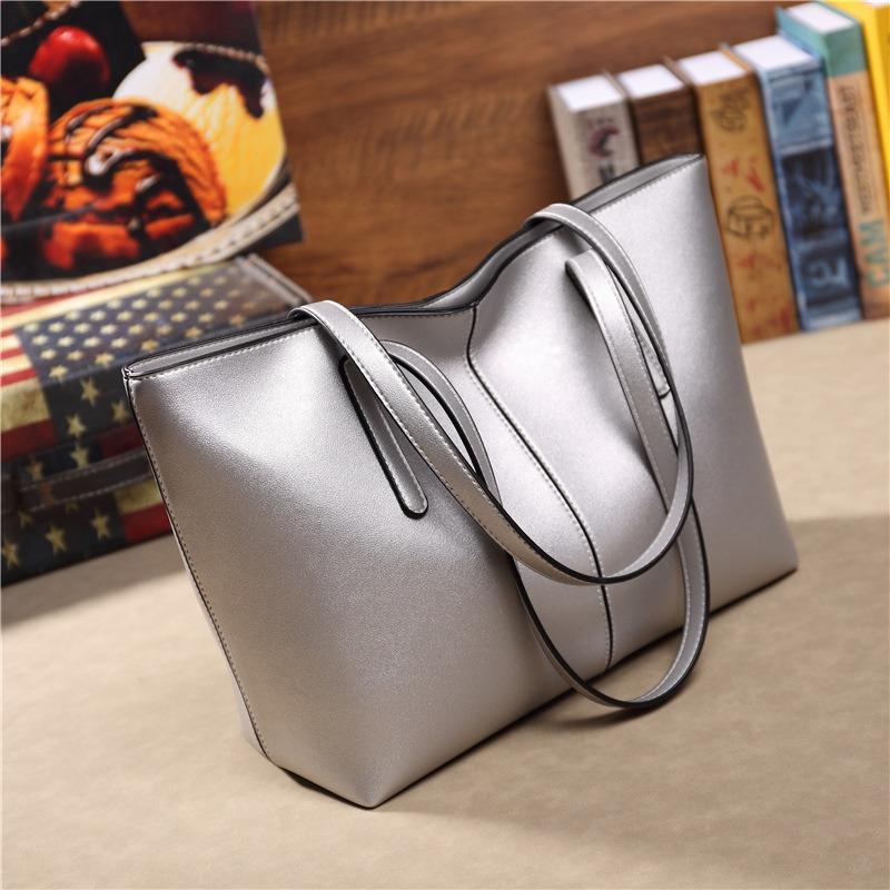 New Large-capacity Spliced Tote Bag Fashionable Versatile Commuter Simple Casual Women's Shoulder Handbag Bag