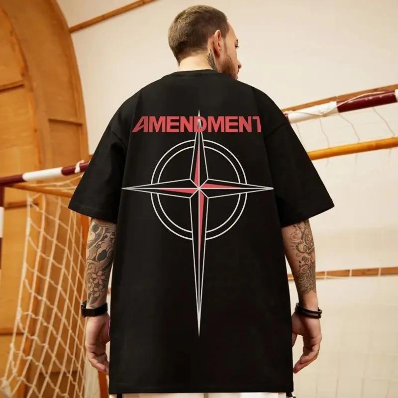 

Футболка мужская свободного покроя, летняя, 100% хлопок, с принтом в виде букв и фирменного стиля, с коротким рукавом, уличная мода, свободный стиль XXXXXL небесно-голубой