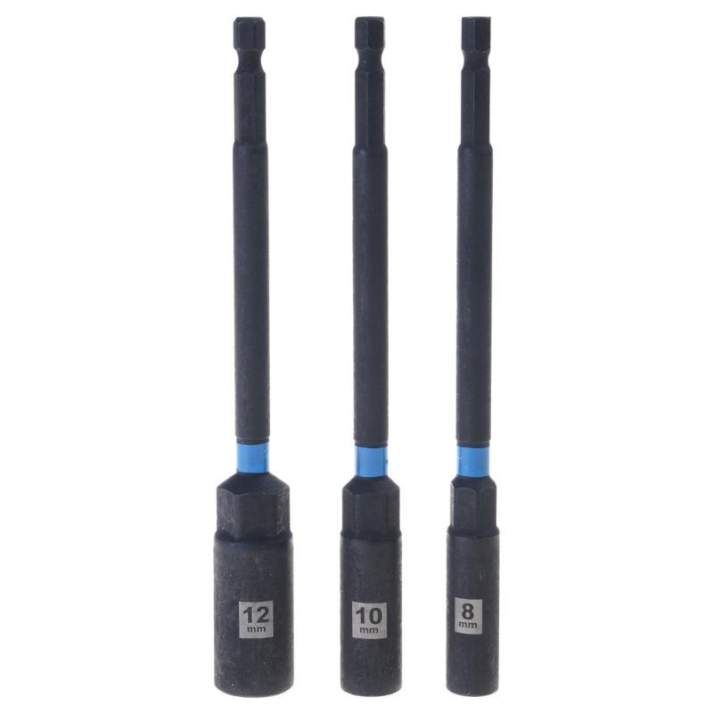 1/4inch Shank Hexagonal Nut Driver Wing Nut Driver Socket 6-14mm Slot Wing Nut Drill Bit Socket For Eye Screws Hook Bolt