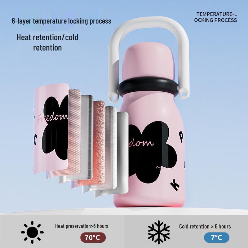 COOKER KING 316 Stainless Steel Kids' Insulated Water Bottle with Strap, 650ml