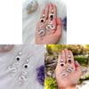 Silver Snake Moon Earrings With Black Jade Crystal For Fashion Women And Men