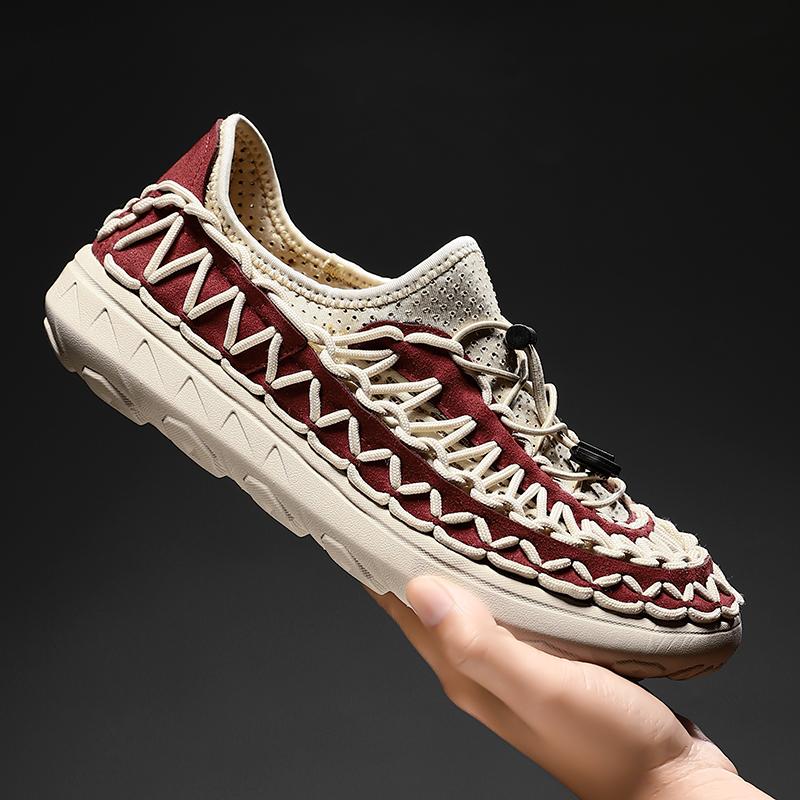 Fashion Mesh Men's Casual Sandals Solid Color Man Shoes Weave Fashion Man Walking Shoes 2025 Leisure Men Outdoor Footwear Big Size 47