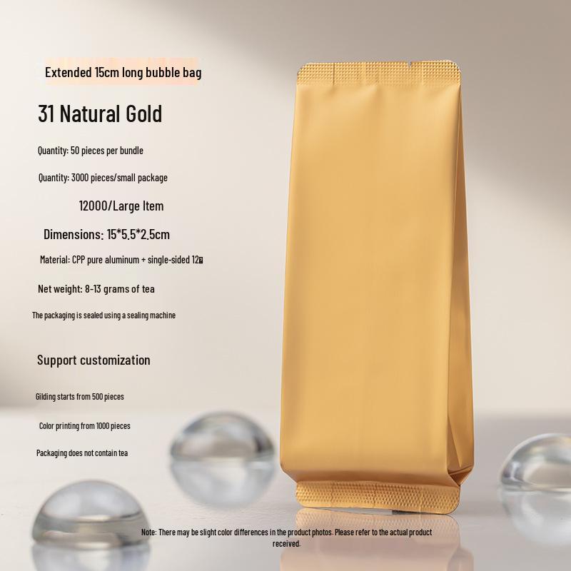 8g Extra Thick Aluminum Foil Tea Bag for Yancha, Phoenix Dancong, Black Tea & Rougui