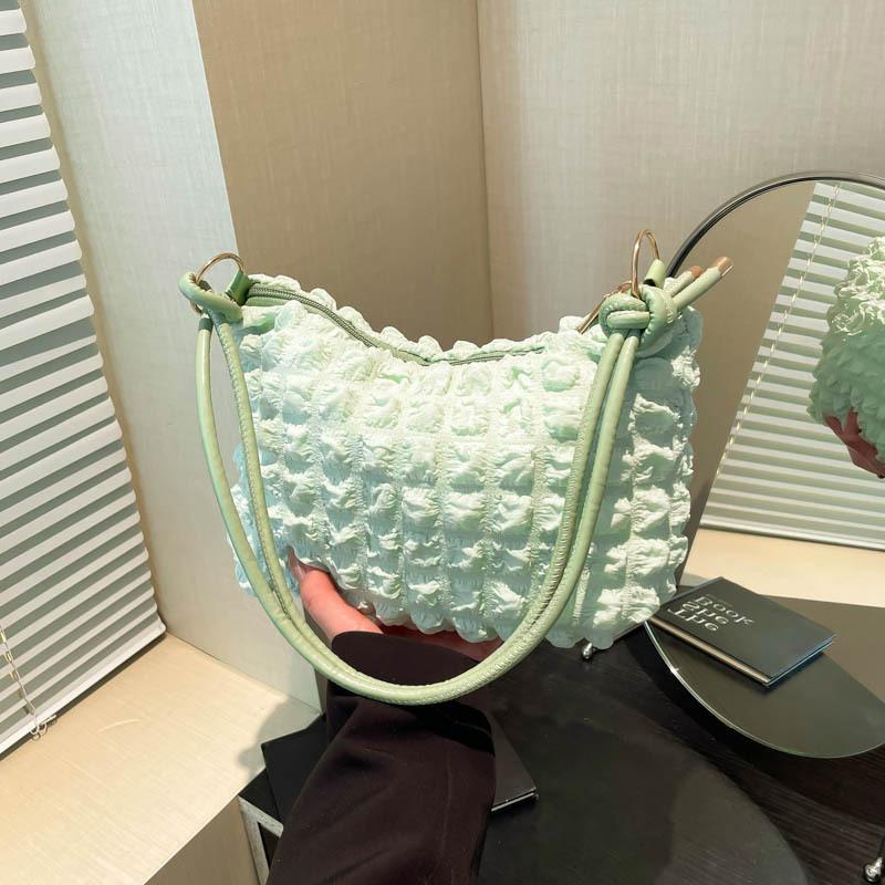 2025 New Baiqiao Cream Same Shoulder Bag Underarm Bag Women's Niche Cloud Bubble Light Luxury Texture Versatile