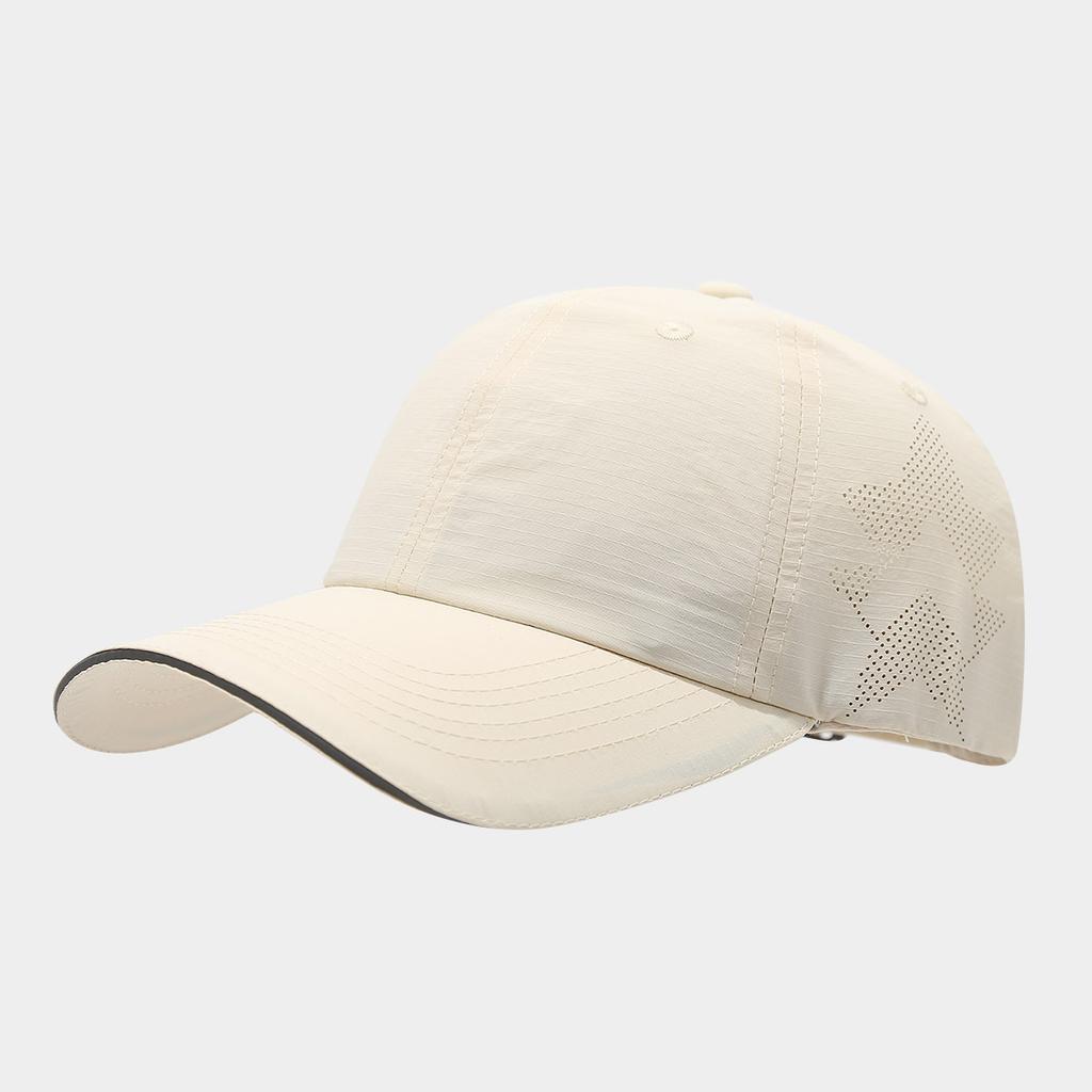 Spring and summer new nylon quick-drying sunshade cap men's and women's fashion breathable mesh sun hat solid color baseball cap
