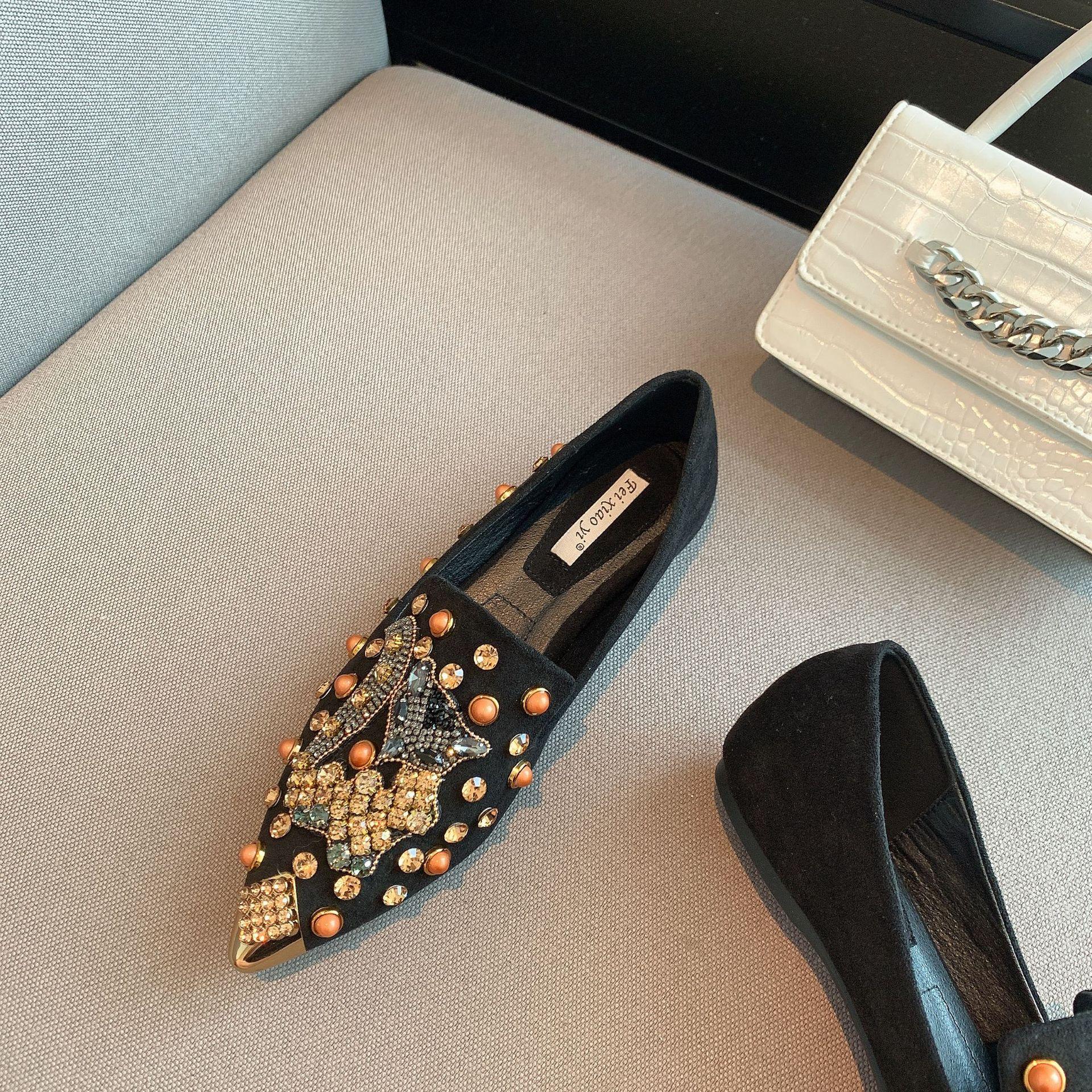 Large Size Inner Height Increase Rivet Rhinestone Versatile Flats 35 2669₽